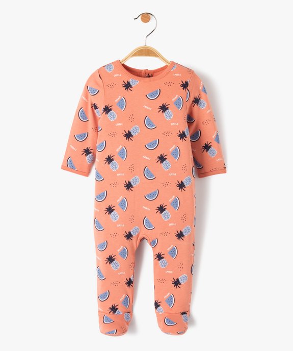 Pyjama bébé à motifs fruits exotiques fermeture pont dos vue1 - GEMO(BB COUCHE) - GEMO