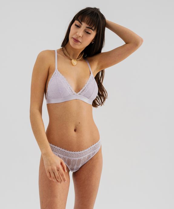 Soutien-gorge triangle en dentelle avec mousses amovibles vue3 - GEMO(HOMWR FEM) - GEMO