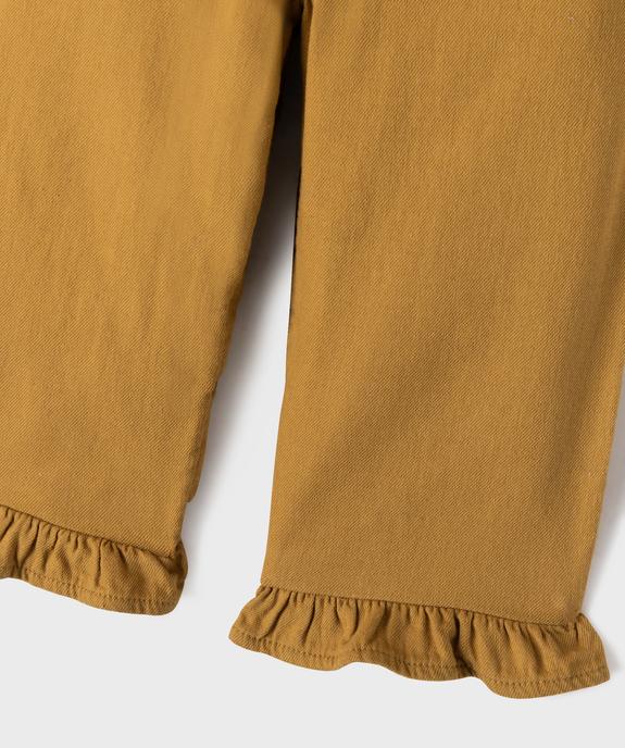 Pantalon en coton avec finitions volantées bébé fille vue2 - GEMO 4G BEBE - GEMO