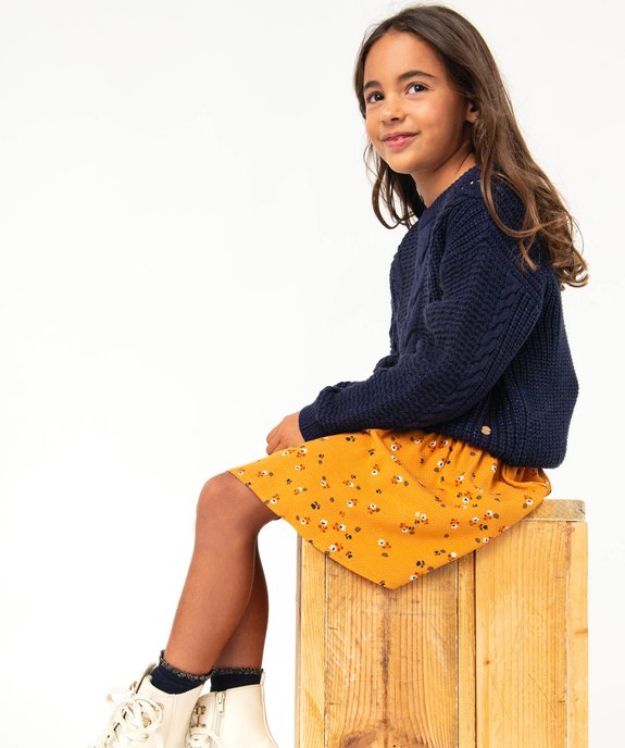 Pull fille à torsades avec paillettes - LuluCastagnette vue5 - LULUCASTAGNETTE - GEMO