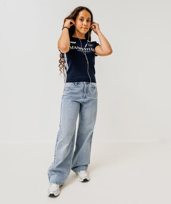 Jean Straight avec taille ajustable fille vue6 - GEMO (JUNIOR) - GEMO