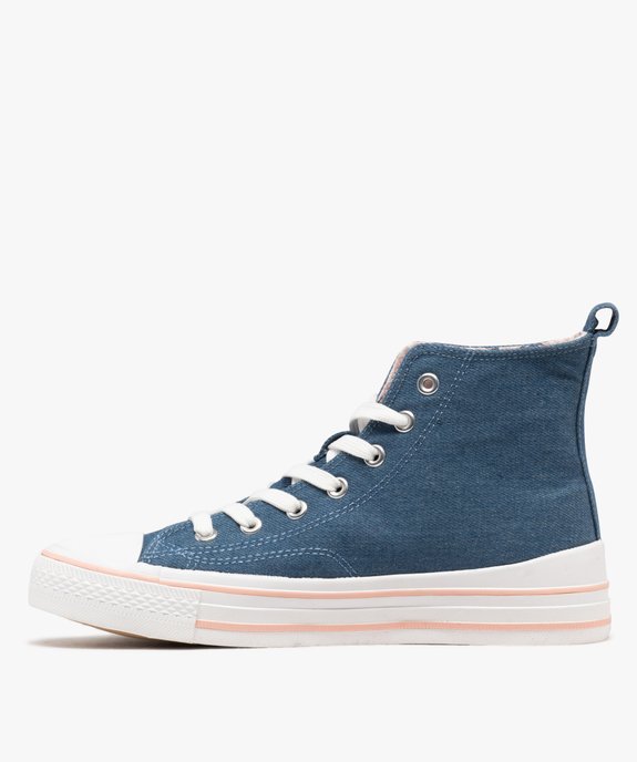 Baskets montantes en toile denim imprimé femme - Stitch vue4 - LILO & STITCH - GEMO