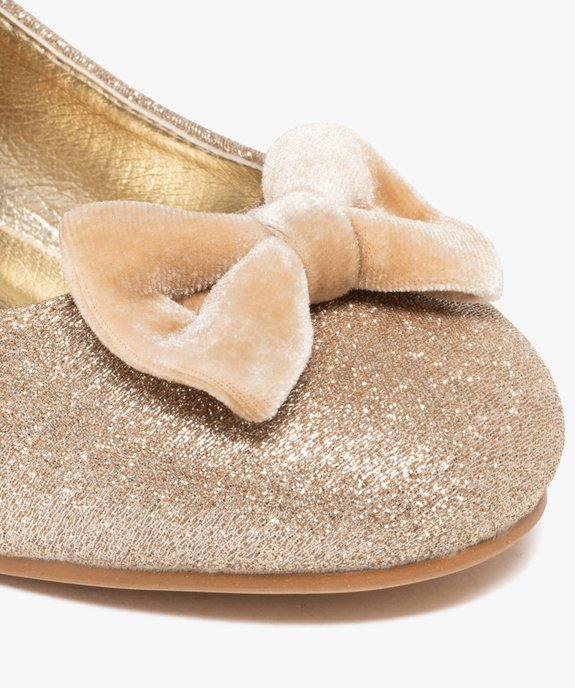 Ballerines fille à paillettes avec noeud et petit talon suédés vue6 - LOVELY WINGS - GEMO