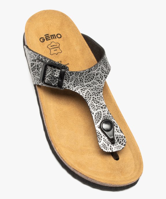 Sandales femme avec bride entre-doigts et à boucle ajustable vue5 - GEMO 4G FEMME - GEMO