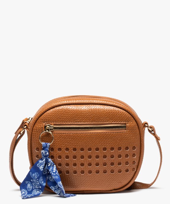 Sac bandoulière rond à motifs écailles et géométriques vue1 - GEMO (ACCESS) - GEMO