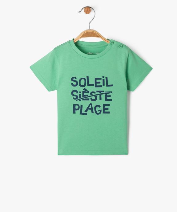 Tee-shirt manches courtes en coton imprimé bébé garçon vue1 - GEMO 4G BEBE - GEMO