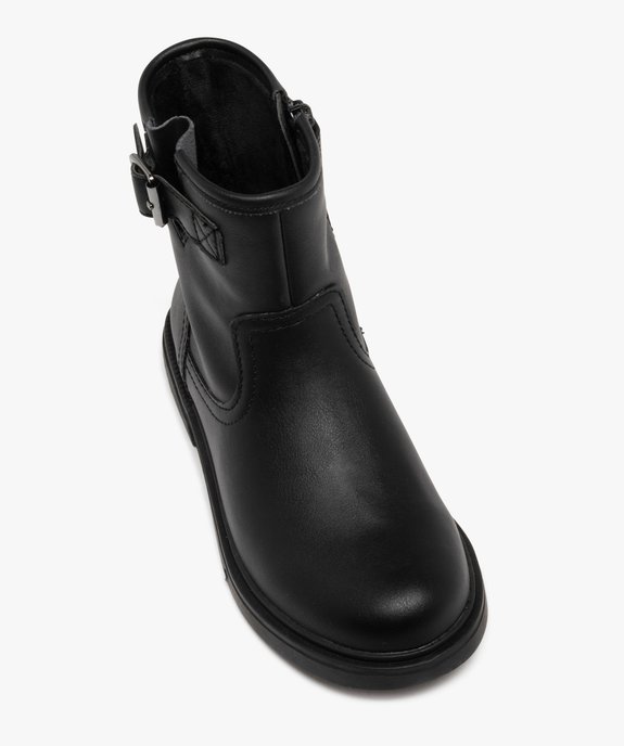 Bottines fille fourrées à zip avec bride fantaisie - Geox vue5 - GEOX - GEMO
