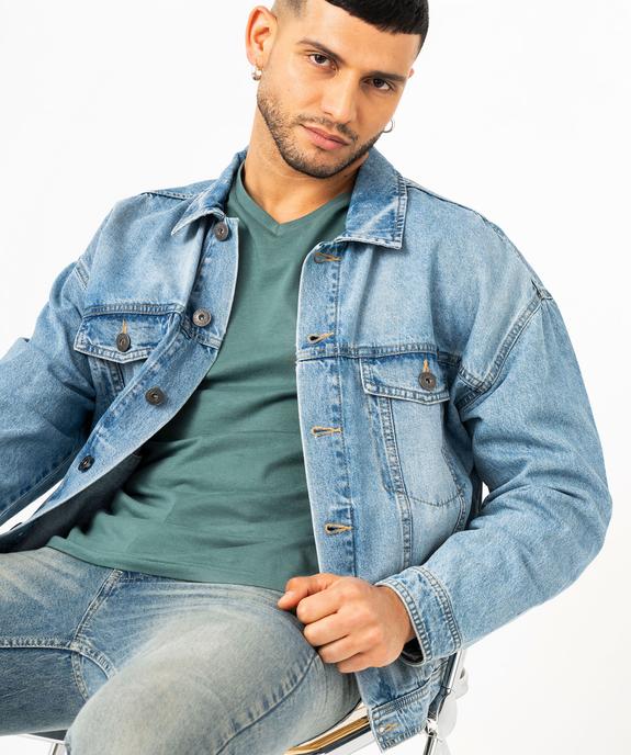 Tee-shirt à manches courtes et col V homme vue1 - GEMO 4G HOMME - GEMO