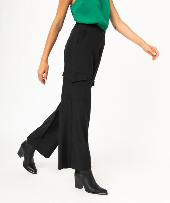 Pantalon large avec poches à rabat sur les cuisses femme vue1 - GEMO(FEMME PAP) - GEMO