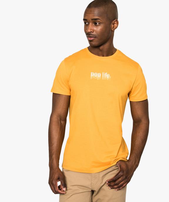 Tee-shirt à manches courtes avec inscription sur l'avant vue1 - GEMO (HOMME) - GEMO