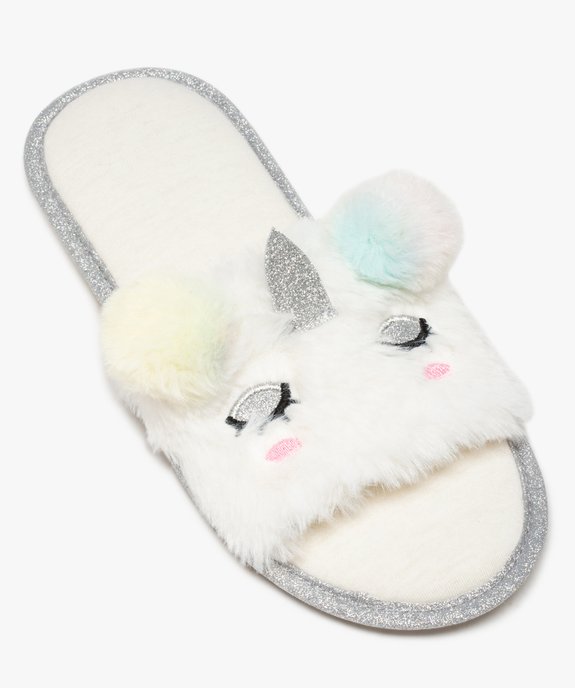 Chaussons femme mules ouvertes en forme de licorne vue5 - GEMO(HOMWR FEM) - GEMO