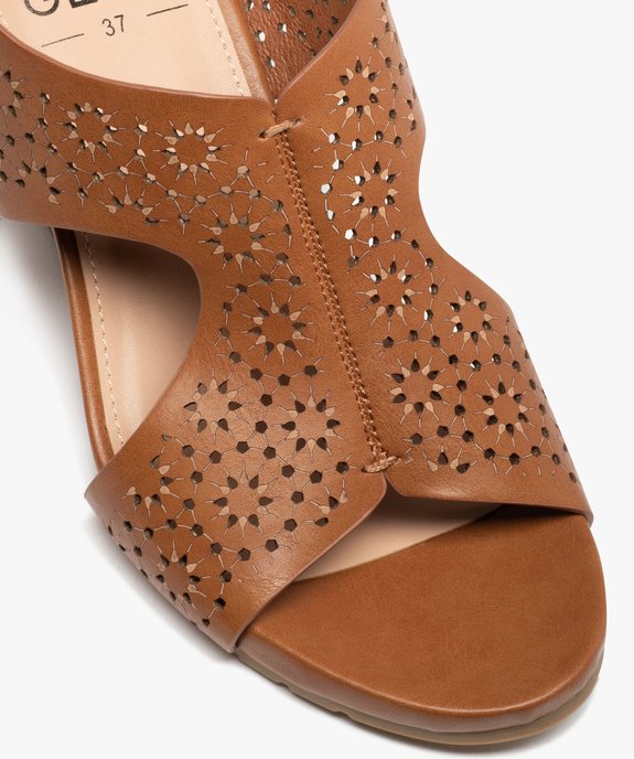 Sandales femme compensées dessus couvrant ajouré vue6 - GEMO(URBAIN) - GEMO
