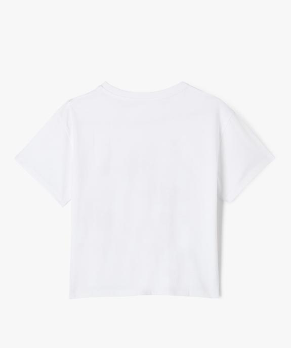 Tee-shirt à manches courtes coupe large spécial Noël fille vue3 - GEMO 4G FILLE - GEMO
