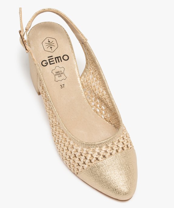 Escarpins femme à talon carré et dessus tressé vue5 - GEMO(URBAIN) - GEMO