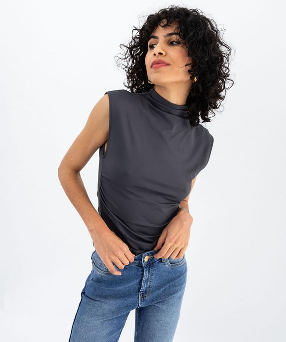 Tee-shirt sans manches en microfibre effet drapé femme  vue1 - GEMO(FEMME PAP) - GEMO