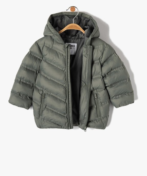 Blouson bébé garçon à capuche matelassage épais vue3 - GEMO 4G BEBE - GEMO