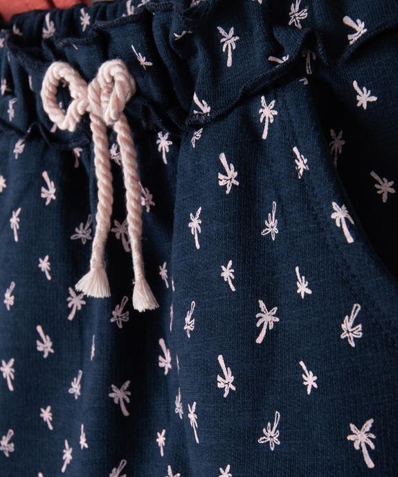 Pantalon bébé fille en maille avec ceinture fantaisie (lot de 2) vue2 - GEMO(BEBE DEBT) - GEMO