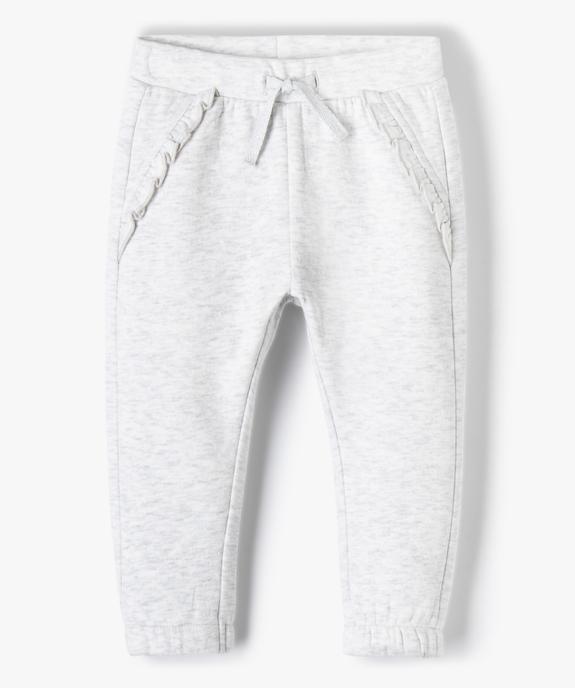 Pantalon bébé fille en maille avec petits volants vue1 - GEMO(BEBE DEBT) - GEMO