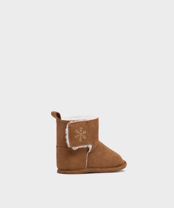 Chaussons de naissance boots fourrées à scratch vue4 - LITTLE LOVE - GEMO
