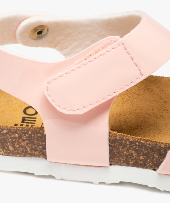 Sandales fille à brides scratch colorées et semelle liège vue6 - GEMO 4G FILLE - GEMO