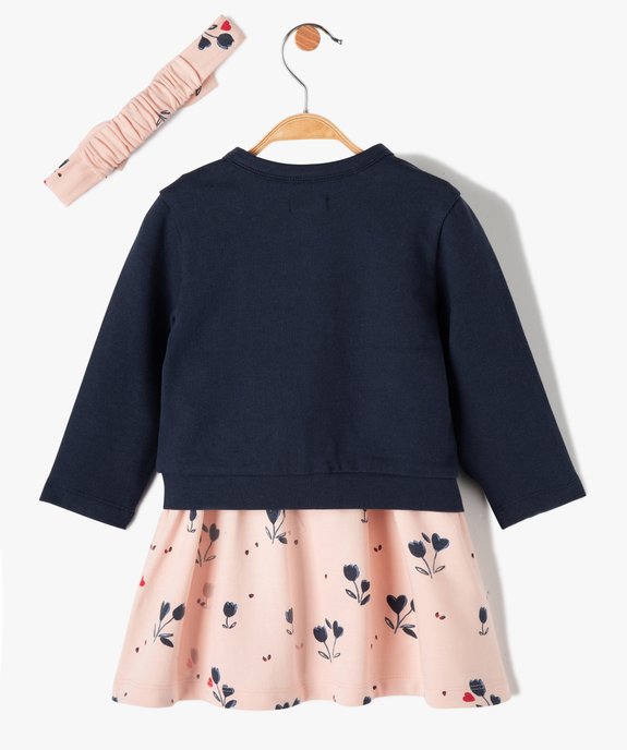 Ensemble bébé fille 2 pièces : robe + gilet vue5 - GEMO(BEBE DEBT) - GEMO