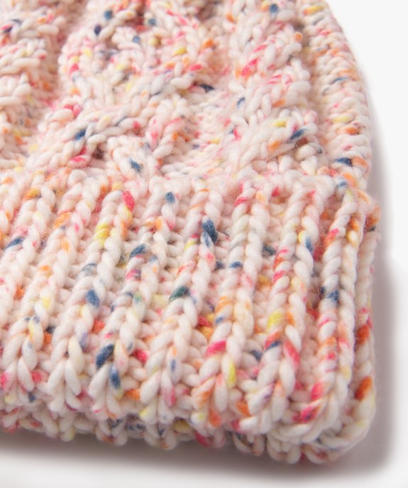 Bonnet en gosse maille torsadée femme vue2 - GEMO (ACCESS) - GEMO