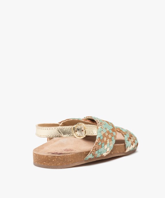 Sandales fille à brides tressées en cuir – NA! vue4 - NA! - GEMO