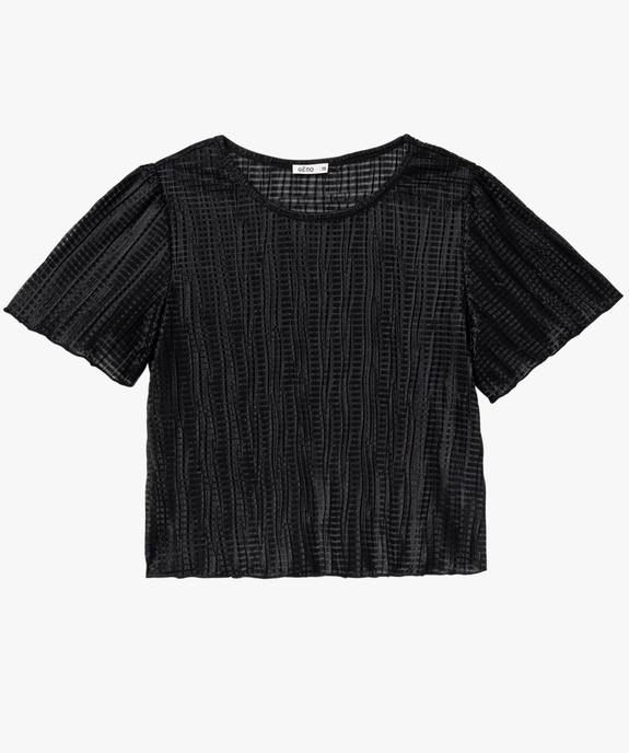 Blouse à manches courtes en maille gaufrée scintillante femme vue4 - GEMO(FEMME PAP) - GEMO
