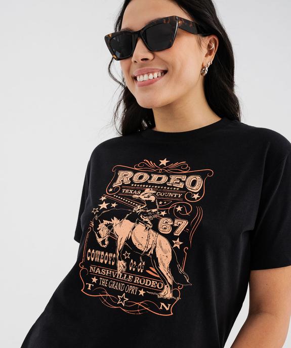 Tee-shirt manches courtes avec motif désert femme vue2 - GEMO 4G FEMME - GEMO