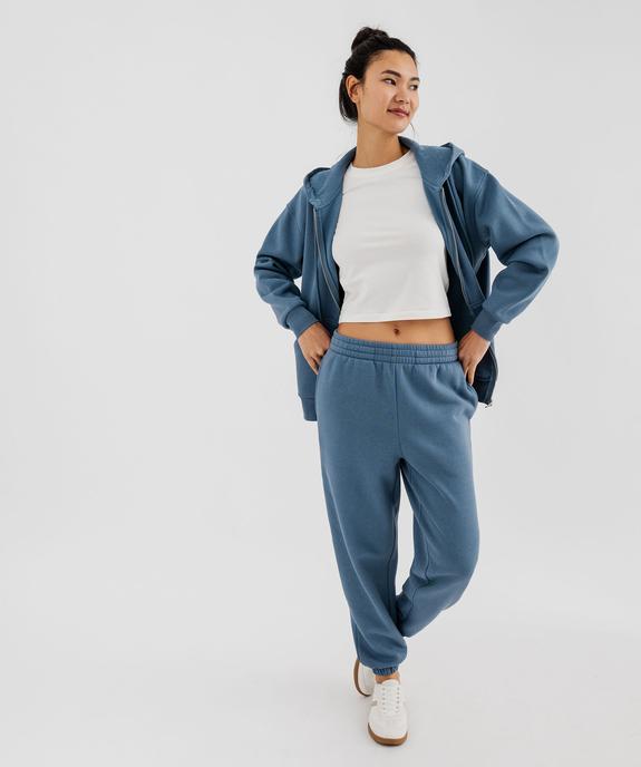 Sweat zippée à capuche en molleton femme vue1 - GEMO 4G FEMME - GEMO