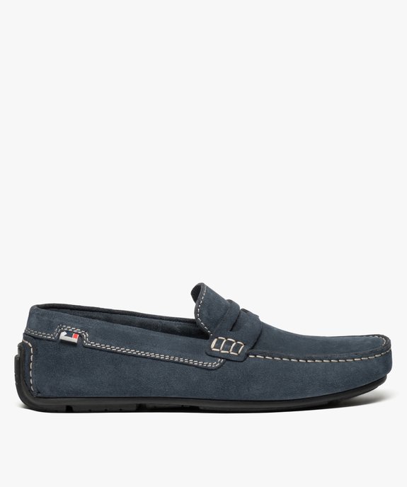 Mocassins homme dessus et intérieur cuir avec surpiqûres vue1 - GEMO (HOMME) - GEMO