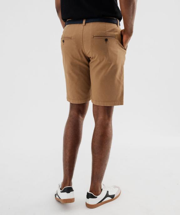 Bermuda chino droit avec ceinture tressée homme vue3 - GEMO (HOMME) - GEMO