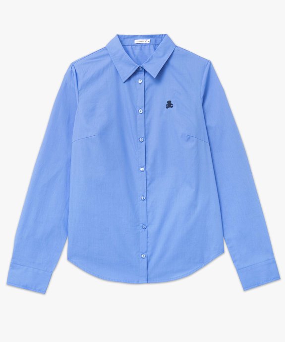 Chemise femme en coton avec logo brodé - LuluCastagnette vue4 - LULUCASTAGNETTE - GEMO