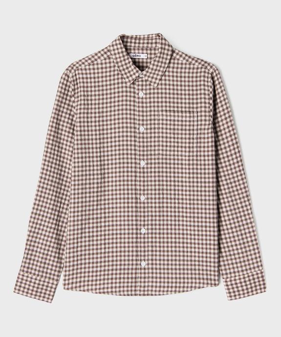 Chemise à carreaux avec poche poitrine garçon vue1 - GEMO (JUNIOR) - GEMO