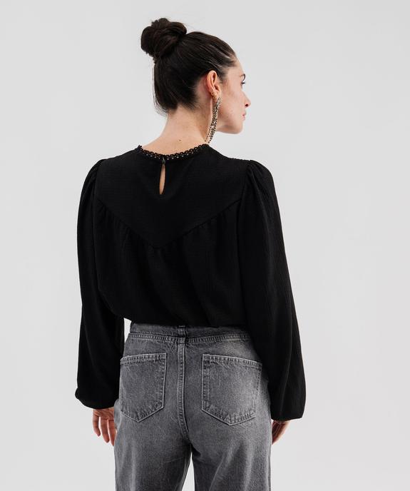 Blouse ample et extensible avec plastron brodé femme vue3 - GEMO 4G FEMME - GEMO