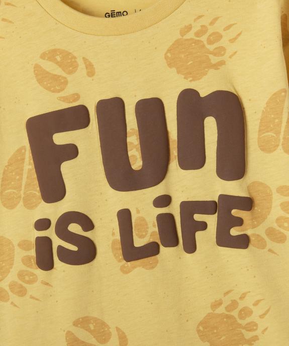 T-shirt manches longues slogan fun garçon vue4 - GEMO 4G GARCON - GEMO