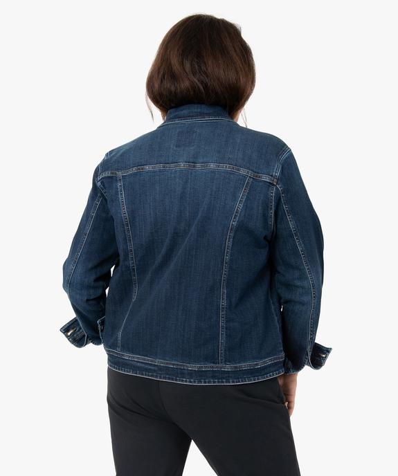 Veste femme grande taille en jean stretch vue3 - GEMO (G TAILLE) - GEMO