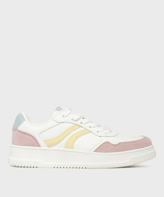 Baskets avec empiècements contrastants femme - 5 Miles vue2 - 5 MILES - GEMO