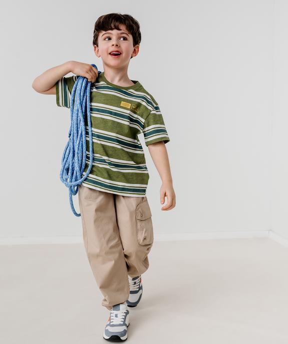 Pantalon jogger en toile ripstop extensible garçon vue1 - GEMO (ENFANT) - GEMO