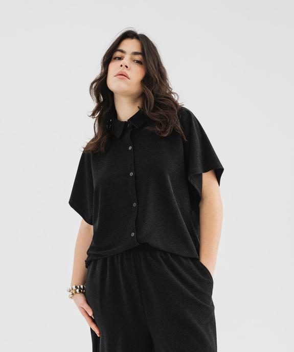 Chemise manches courtes pailletée coupe loose femme grande taille vue1 - GEMO (G TAILLE) - GEMO