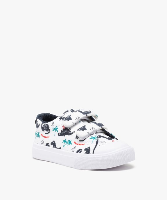 Tennis bébé garçon en toile imprimée dinosaures vue2 - GEMO 4G BEBE - GEMO