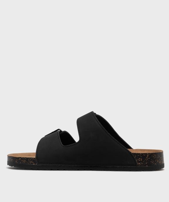 Sandales mules en suédine à larges brides homme - Isotoner vue3 - ISOTONER - GEMO