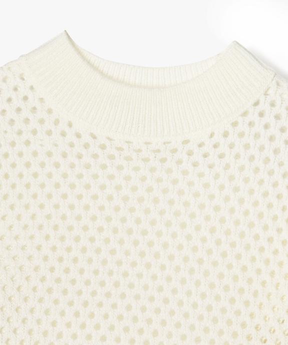 Pull en maille ajourée coupe courte fille vue4 - GEMO (JUNIOR) - GEMO