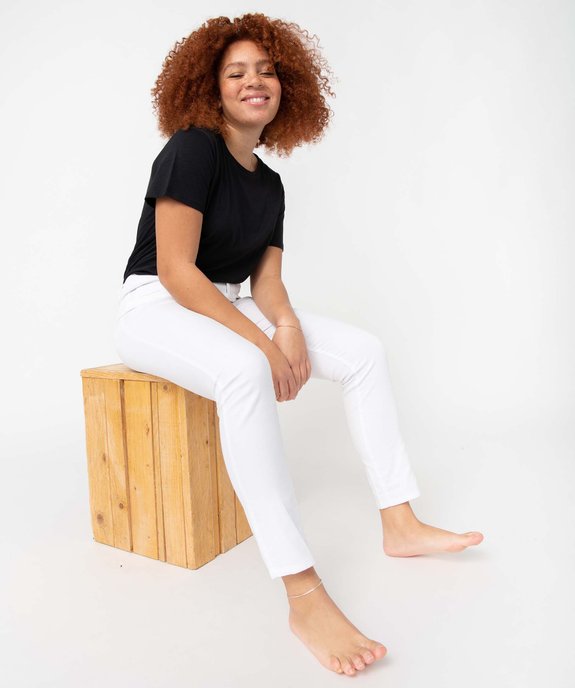 Pantalon femme en toile denim coupe Slim vue5 - GEMO 4G FEMME - GEMO