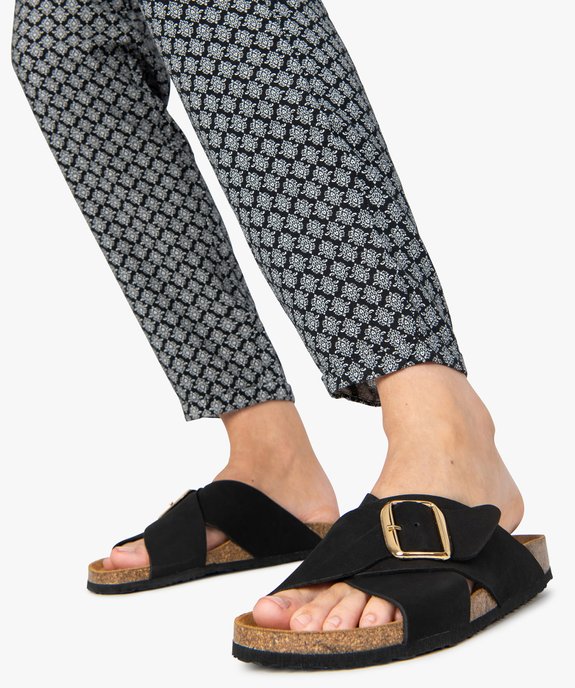 Sandales femme avec brides croisées et boucle métallique vue1 - GEMO (CASUAL) - GEMO