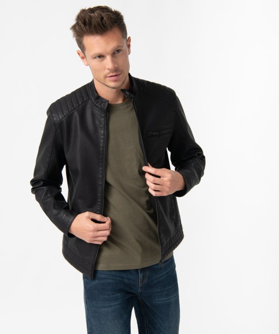 Blouson homme esprit motard vue1 - GEMO (HOMME) - GEMO