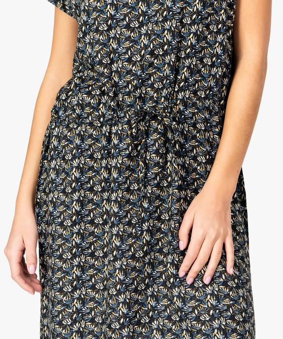 Robe femme fluide à motifs avec lien coulissant à la taille vue2 - GEMO(FEMME PAP) - GEMO