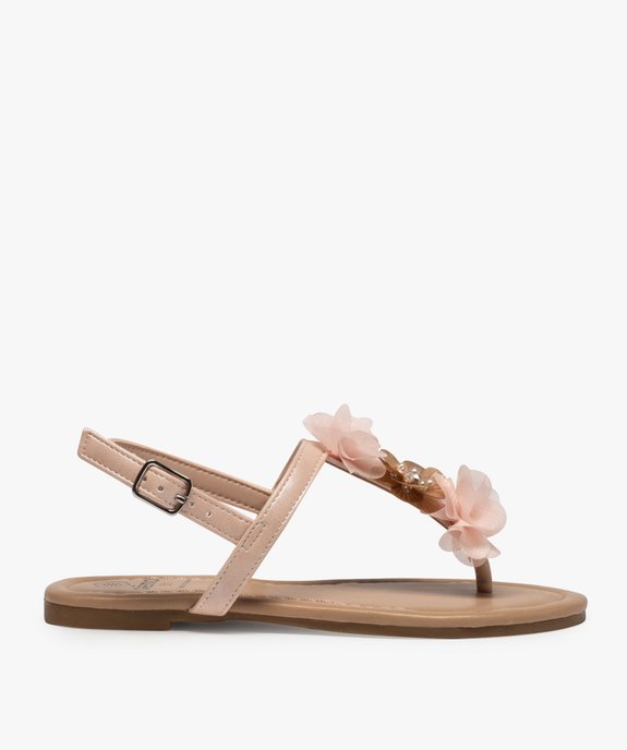 Sandales fille à entre-doigts orné de fleurs en tissu vue1 - GEMO (ENFANT) - GEMO