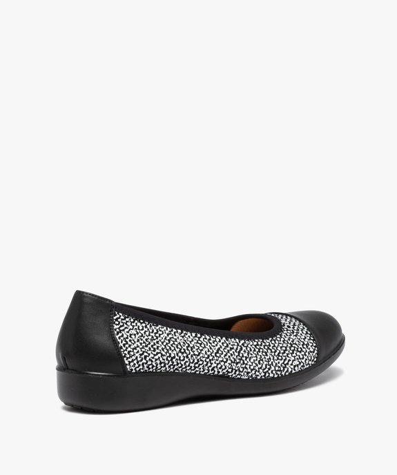 Ballerines femme confort en cuir imprimé vue4 - GEMO (CONFORT) - GEMO