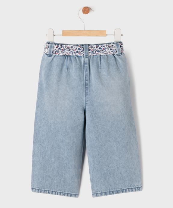 Jean large avec ceinture fantaisie bébé fille - LuluCastagnette vue3 - LULUCASTAGNETTE - GEMO